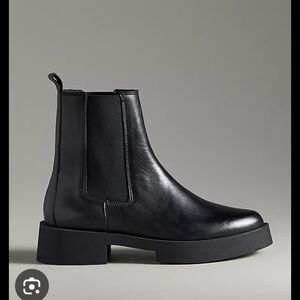 Anthropolgie Black Leather Chelsea Boots